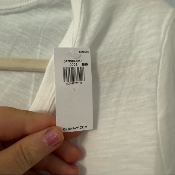 NWT Old Navy Everywear T-Shirt in White and Seafoam Green Size L - Picture 3 of 8